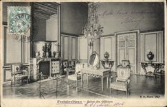 VINTAGE POSTCARD Fontainebleau Living room of the Officers