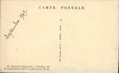 VINTAGE POSTCARD Rodez Bell-tower of the Cathedral