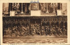 CPA Treguier La Cathedrale Autel sculpte Bas relief