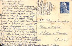 POSTAL Chenonceaux de la VENDIMIA el castillo la torre de las marcas