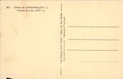 Castillo de la POSTAL de la VENDIMIA del fresco de Langeais de Luini