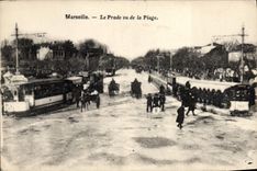 CPA Marseille Le Prado Vu de la Plage Tramway