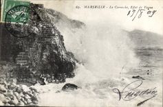 CPA Marseille La Corniche Effet de Vague