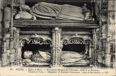 VINTAGE POSTCARD Eglise of Husks Borough Mausoleum of Marguerite of Austria rules of the princess