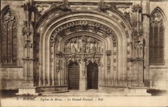 CPA Bourg Eglise de Brou Le Grand Portail
