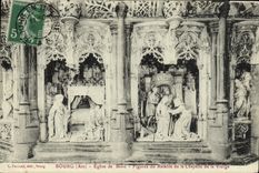 CPA Bourg Eglise de Brou Figures du Retable de la Chapelle de la Vierge