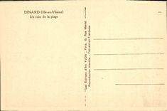 POSTAL Dinard de la VENDIMIA una esquina de la playa