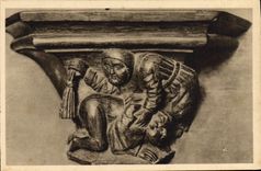 VINTAGE POSTCARD Borough Church of Husks marital correction Detail of the stalls