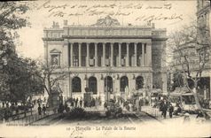 CPA Marseille Le palais de la Bourse Tramway