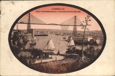 CPA Marseille Pont Transbordeur Bateaux