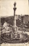 CPA Marseille Fontaine Cantini Et Avenue Du Prado Tramway