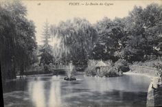 VINTAGE POSTCARD Vichy the Basin Of the Swans