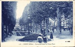 VINTAGE POSTCARD Vichy Seen from In the Old Park