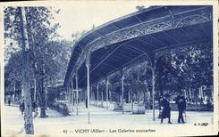 VINTAGE POSTCARD Vichy Covered Galleries