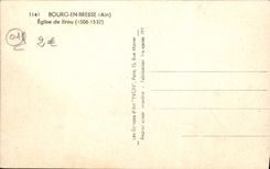 VINTAGE POSTCARD Borough In Bresse Church of Husks