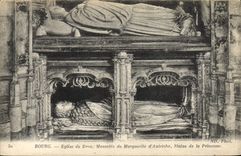 CPA Bourg Eglise De Brou Mausolee de Marguerite d'Autriche Statue de la princesse 