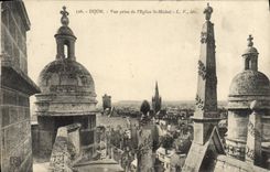 VINTAGE POSTCARD Dijon Seen from De I' Eglise St Michel
