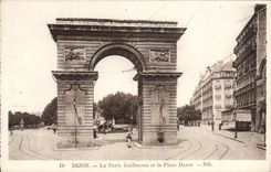 VINTAGE POSTCARD Dijon the Guillaume Gate And the Place Darcy