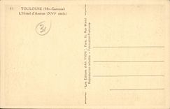 VINTAGE POSTCARD Toulouse the Hotel D' Assezat