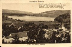VINTAGE POSTCARD Poetic Auvergne the Lake And the Village D' Aydat