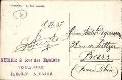 CPA Toulouse Le pont suspendu