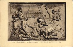 CPA Chartres La Cathedrale Bas Relief Du Choeur