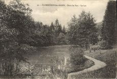 VINTAGE POSTCARD Plombieres les Bains In the Park the Lake