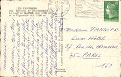 MODERN CARD the Pyrenees Surroundings De Cauterets the Lake Gaube and Vignemale