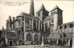 CPA Treguier Abside De La Cathedrale Tour D'Hastings et le cloitre 