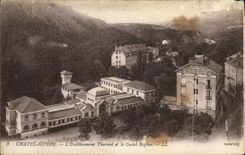 VINTAGE POSTCARD Chatel Guyon Hydropathic establishment And the Regina Manor house
