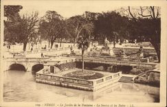 CPA Nimes Le Jardin De La Fontaine La Source Et Les Bains
