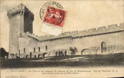 VINTAGE POSTCARD Beaucaire the Tower And Walls Of the Castle Of the Duke of Montmorency Seen of the interior of the platform