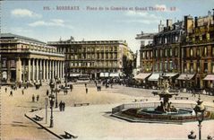 CPA Bourdeaux Place De La Comedie Et Grand Theatre