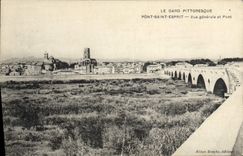 CPA Pont Saint Esprit Vue Generale Et Pont