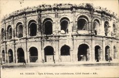 CPA Nimes Les Arenes Vue Exterieure Cote Ouest