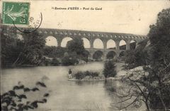 VINTAGE POSTCARD Surroundings D' Uzes Bridge Of Gard