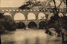 VINTAGE POSTCARD Surroundings D' Uzes the Bridge Of Gard