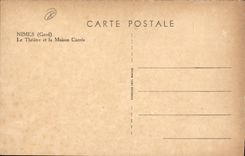 POSTAL Nimes de la VENDIMIA el teatro y Maison Carrée