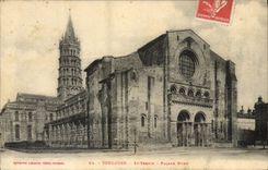 VINTAGE POSTCARD Toulouse St Northern Sernin Frontage