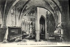 VINTAGE POSTCARD Interior Toulouse Of the Cathedral Etienne Saint