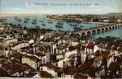 Opinión de Burdeos de la POSTAL de la VENDIMIA el puente y los caminos