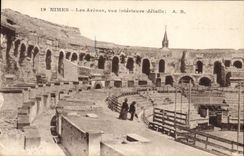 CPA Nimes Les Arenes Vue Interieure