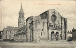 VINTAGE POSTCARD Toulouse Basilica Sernin Saint