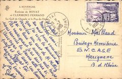 VINTAGE POSTCARD Surroundings of Royat and Clermont Ferrand the Golf of Charade and Puy de Dome