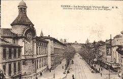 POSTAL Nimes de la VENDIMIA el teatro de Victor Hugo del bulevar y la vuelta de Magne