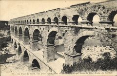 VINTAGE POSTCARD the Bridge Of Gard Seen from On the mountainside