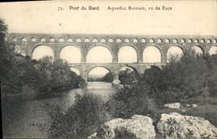 VINTAGE POSTCARD Bridge Of Gard Romain Aqueduct Seen Of Face