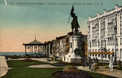 VINTAGE POSTCARD Boulogne On Mer Imperial Hotel Dams Sea
