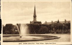 VINTAGE POSTCARD Dijon Places Wilson Eglise Saint Pierre