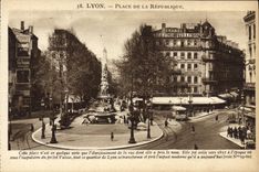 La POSTAL Lyon de la VENDIMIA coloca la gran farmacia Lyon de la república